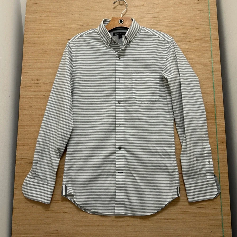 Banana Republic Mens XS Non-Iron Tailored Slim Fit Striped Button Down Shirt